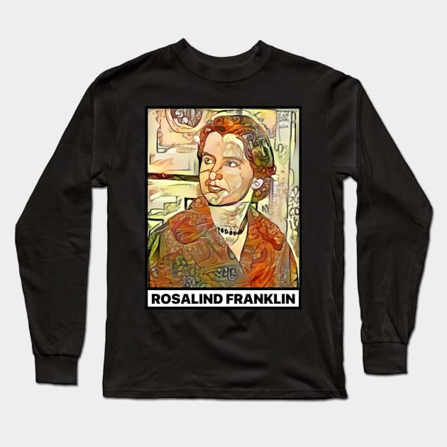 Rosalind Franklin Women in Science STEM Golden Portrait Long Sleeve T-Shirt by labstud